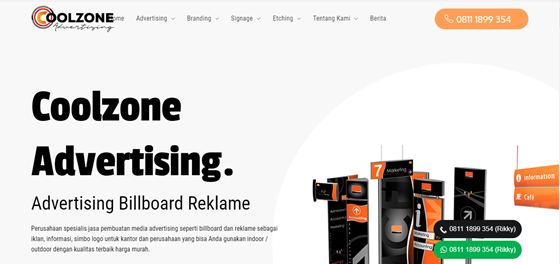 Websites: Coolzone Advertising. Advertising Billboard Reklame